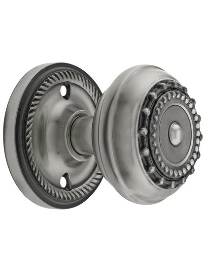 Rope Rosette Door Set With Meadows Door Knobs Antique Pewter.